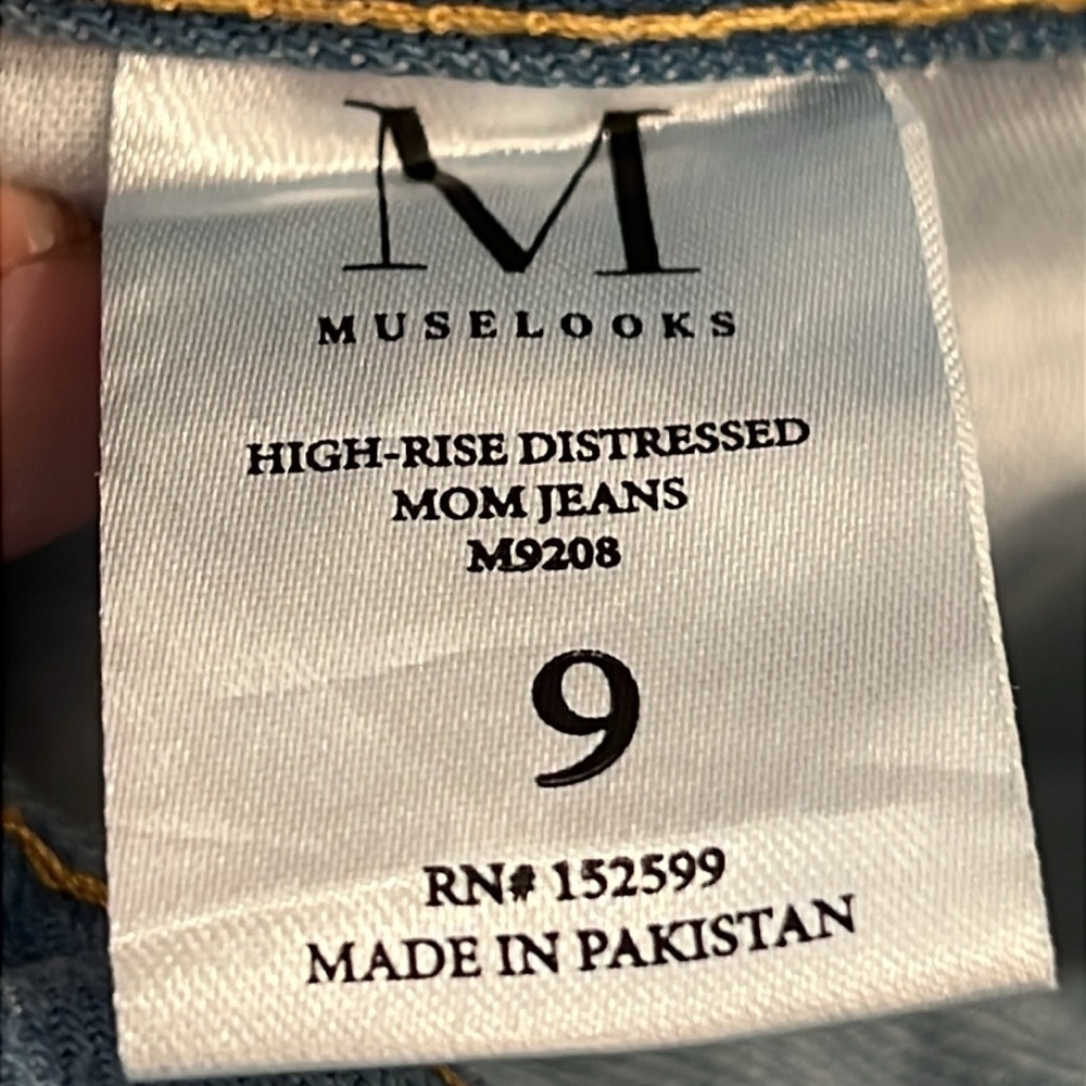 Muselooks‎ High Rise Distressed Mom Jeans Size 9 - Picture 11 of 14